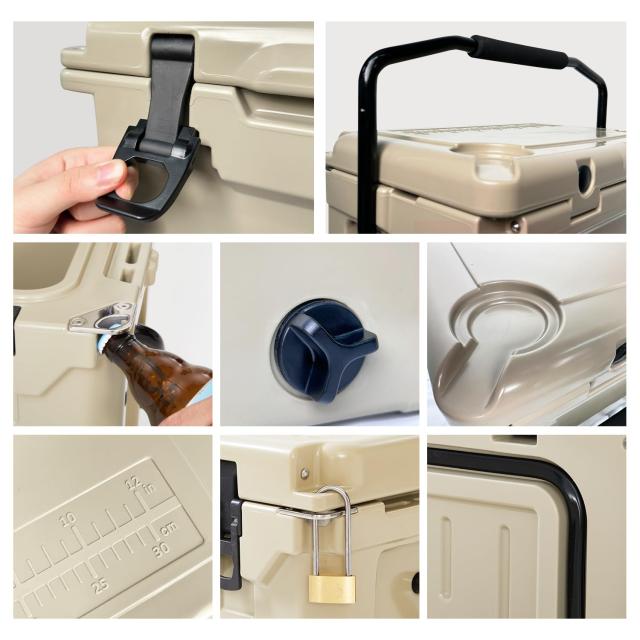 [MOON LENCE] クーラーボックス 大容量 25QT (23L) 5日保冷 ハードクーラーボックス アウトドア キャンプ BBQ ピクニック レジャー サン_3