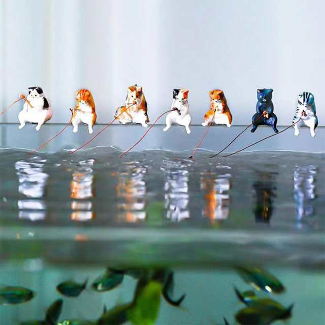 AAGWW】釣り日和 カプセルトイ 子猫釣り置物 水槽造景 レジャー AAGWW】釣り日和 カプセルトイ 子猫釣り置物 水槽造景 レジャー