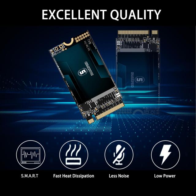 SSD 1TB M.2 2242 NVMe SHARKSPEED PCIe Gen3.0x4 ミニSSD 内蔵型 3D NAND 読み込み最大2,200MB/s_6