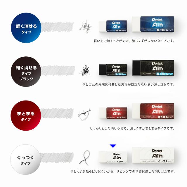 消しゴムペイント品 Amazon | ぺんてる ホルダー消しゴム アインクリック XZE15-MC 5