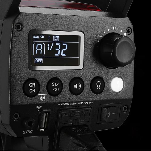 Godox MS300-V スタジオフラッシュ 300Ws ストロボライト GN58 0.1-1.8S リサイクルタイム 5600±200K 2.4G 10W LED モデリングランプ付