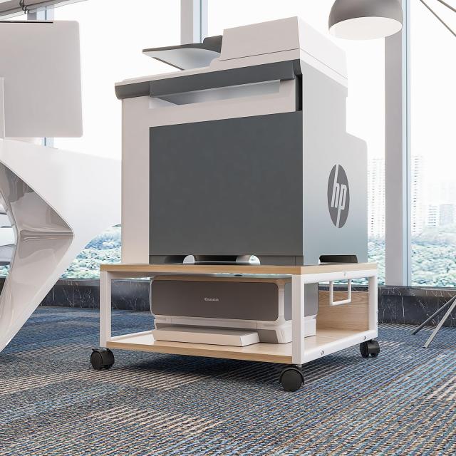 IBUYKE プリンターラック、2段キャスター付きプリンターラック、50 x 50 x 24cm、プリンター台、省スペース、プリンターラック、デスク下_2