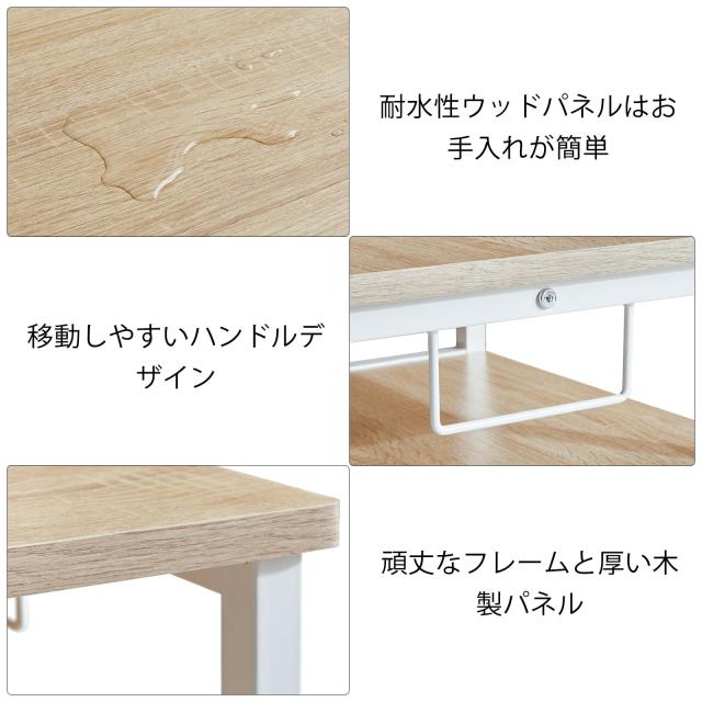 IBUYKE プリンターラック、2段キャスター付きプリンターラック、50 x 50 x 24cm、プリンター台、省スペース、プリンターラック、デスク下_4