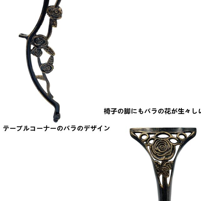 TangXiaoQiアウトドア鋳造アルミテーブルチェア3点セット ガーデン