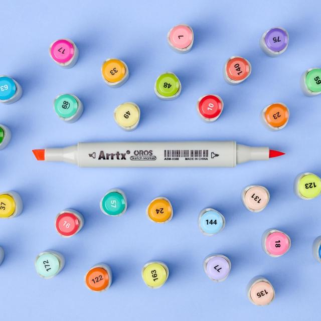 Arrtx OROS マーカーペン 80色 アルコールマーカー 筆タイプ 筆・太字 イラストマーカー ペンスタンド、織りバッグ付き ホビー 画材 漫画 Arrtx OROS マーカーペン 80色 アルコールマーカー 筆タイプ 筆・太字 イラストマーカー ペンスタンド、織りバッグ付き ホビー 画材 漫画