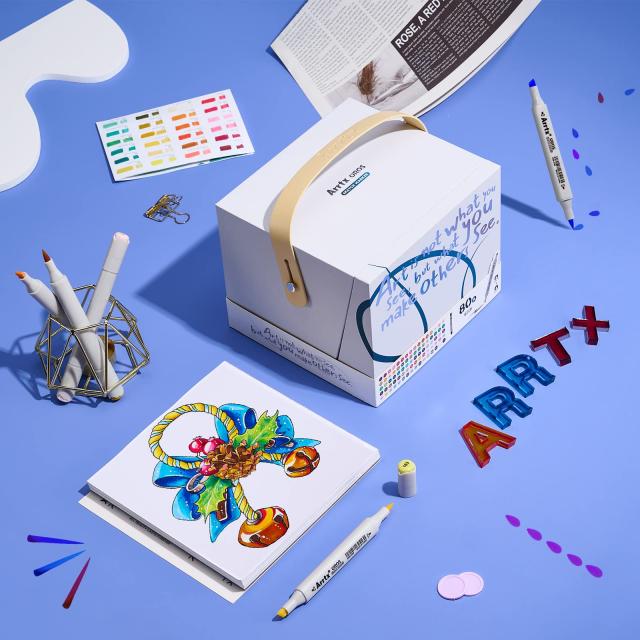 Arrtx OROS マーカーペン 80色 アルコールマーカー 筆タイプ 筆・太字 イラストマーカー ペンスタンド、織りバッグ付き ホビー 画材 漫画 Arrtx OROS マーカーペン 80色 アルコールマーカー 筆タイプ 筆・太字 イラストマーカー ペンスタンド、織りバッグ付き ホビー 画材 漫画
