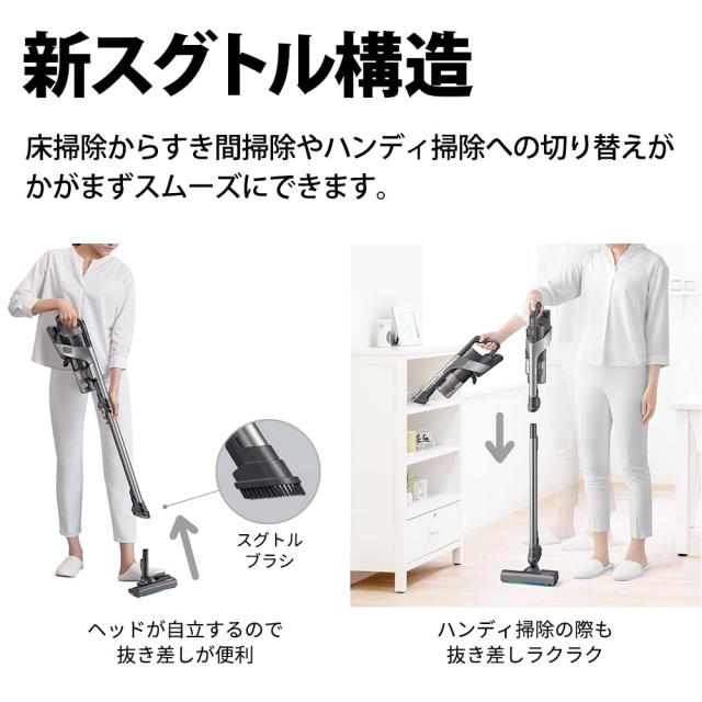 シャープ 掃除機 コードレススティッククリーナー EC-HR8-B ブラック ラクティブエア 軽量ハイパワー 強力吸引 スタミナ運転 大容量バッ_6