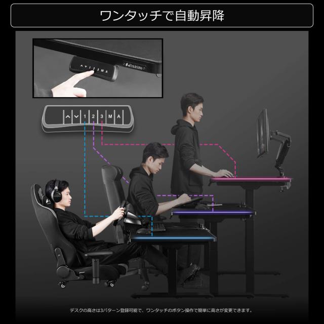 Bauhutte(バウヒュッテ) 電動スーパーゲーミングデスク BHD-1400FAM-WH (脚部) 【寝る、立つ、座る。三大ゲーム姿勢をフルカバー 天板昇_4