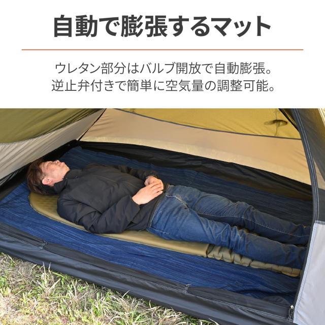 デイトナ(Daytona) neGla(ネグラ) バイク用 キャンプ マット 厚さ35mm 自動膨張 逆止弁 硬さ調整 HOSHIZORA HYBRID mat(ホシゾラ ハイブ_4