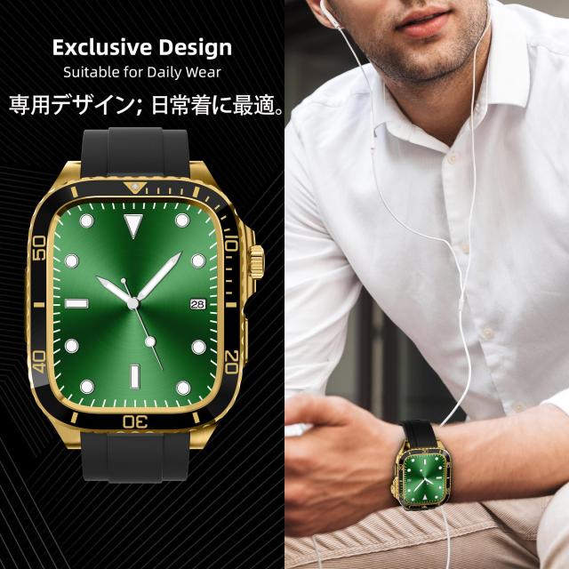 BinGeLi コンパチブル Apple Watch バンド ケース付き TPUベルト 一体型 アップルウォッチ 8/7 45mm SE2/6/5/4/SE 44mm 対応 耐衝撃性 耐