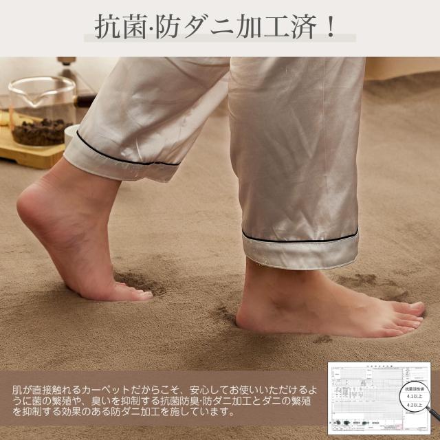 VK Ingeroom カーペット ラグ 極厚25mm 約3畳 厚手 ラグマット 防音 滑り止め付 抗菌 防臭 防ダニ 低ホルム ふわっと手触り高反発 オール_6