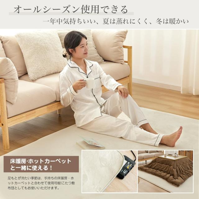 VK Ingeroom カーペット ラグ 極厚25mm 約3畳 厚手 ラグマット 防音 滑り止め付 抗菌 防臭 防ダニ 低ホルム ふわっと手触り高反発 オール_7