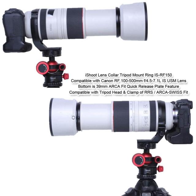 iShoot金属カメラリング式三脚座、 三脚マウントリング、レンズ 