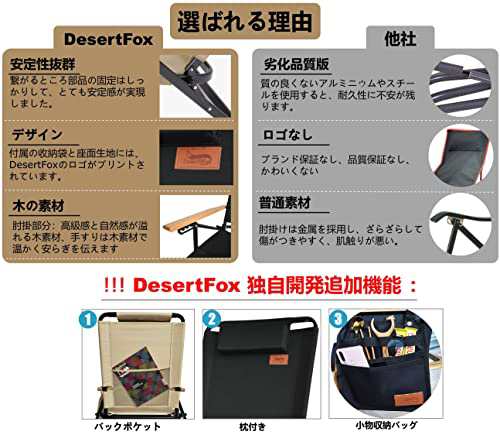 DesertFox キャンプチェア リクライニングローチェア 背もたれ