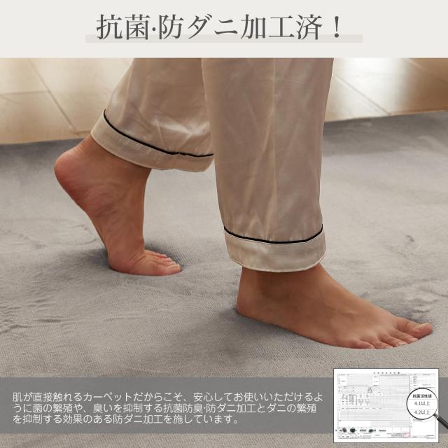 VK Ingeroom カーペット ラグ 極厚25mm 約3畳 厚手 ラグマット 防音 滑り止め付 抗菌 防臭 防ダニ 低ホルム ふわっと手触り高反発 床暖房_6