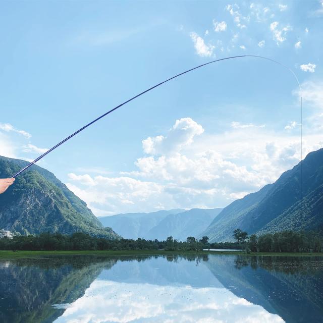 Goture コンパクト延べ竿 渓流竿ロッド 万能竿 釣り竿 高強度 河川 堤防 湖畔 渓流 ロッド 釣り竿 3.6m 2本セット ブルー