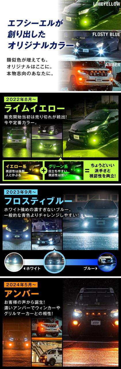 fcl.(エフシーエル) H8 H11 H16 LED フォグランプ 2色切り替え