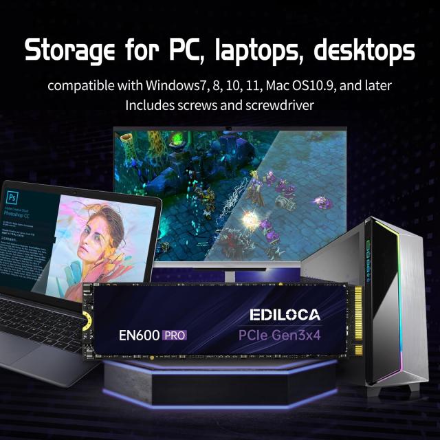 ◇新品未開封 EN600 PRO SSD 1TB M.2 2280 Amazon.com: Ediloca EN600 PRO SSD 256GB PCIe 3.0 Gen 3x4, NVMe M.2