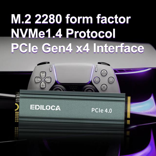 Ediloca EN760 SSD ヒートシンク付き 500GB PCIe Gen4x4 NVMe M.2 2280 