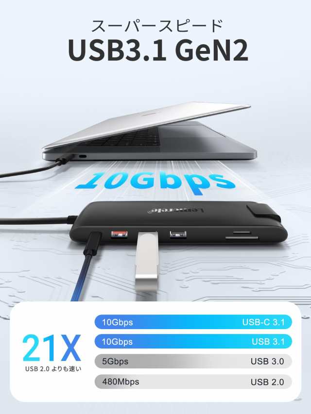 ドッキングステーション MST USB C ハブ 13-IN-1 Lemorele USB3.0 ハブ 2 HDMI 4K@30Hz HDMI出力 VGA 3.5mmサウンドポート Type-Cアダプの通販は