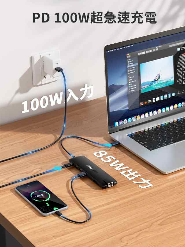 ドッキングステーション MST USB C ハブ 13-IN-1 Lemorele USB3.0 ハブ 2 HDMI 4K@30Hz HDMI出力 VGA 3.5mmサウンドポート Type-Cアダプの通販は