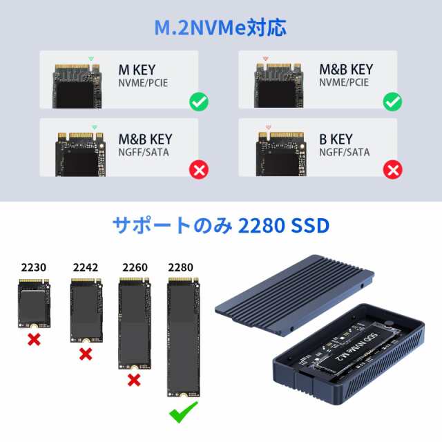 ACASIS M.2 SSD 外付けケース USB4.0 NVMe M.2 SSDケース 40Gbps超高速