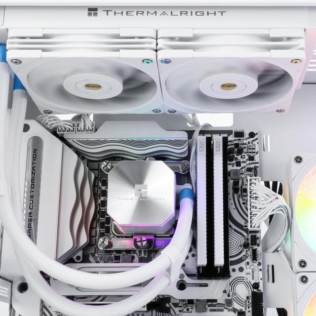 THERMALRIGHT Frozen Edge 240 White PWMファン付き液体CPUウォータークーラー、240mmホワイトコールドロウ仕様、AMD/AM4/AM5用の統合ウ_5