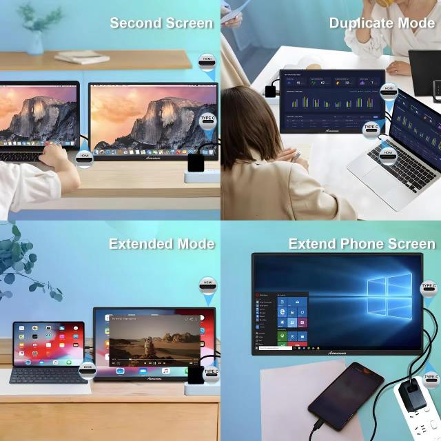 18.5インチ ノートパソコン用ポータブルモニター1080Pパソコンモニター 18.5インチ ノートパソコン用ポータブルモニター、1080P ノート