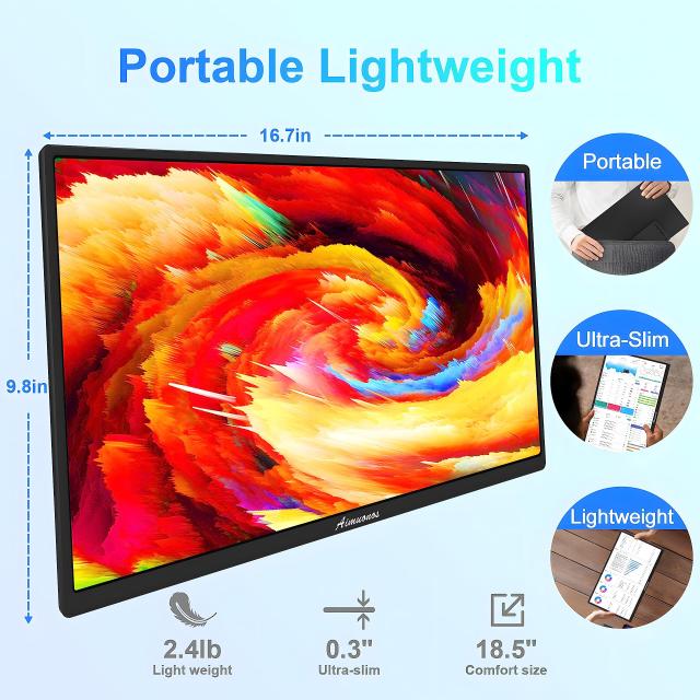18.5インチ ノートパソコン用ポータブルモニター、1080P ノート