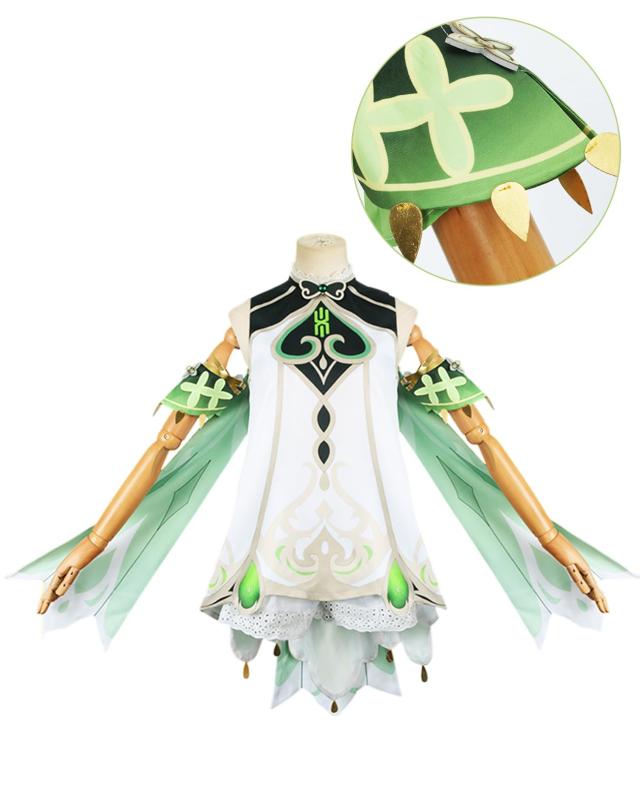 [NOKIJP] 原神 コスプレ ナヒーダ (ナヒーダ ウィッグ付き, 110cm) コスプレ衣装 ウィッグ付き 子供 キッズ スメール 白草浄華 げんしん_1