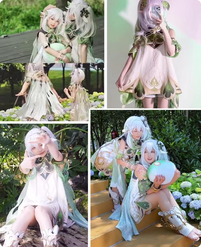 [NOKIJP] 原神 コスプレ ナヒーダ (ナヒーダ ウィッグ付き, 110cm) コスプレ衣装 ウィッグ付き 子供 キッズ スメール 白草浄華 げんしん_5