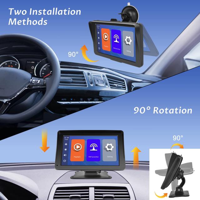7インチ ポータブルカーオーディオ ナビゲーション一体型 簡単着脱 ミラーリング機能付き 「Apple CarPlay」「Android Auto」対応 Blueto_3