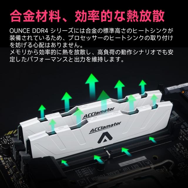 32GB 3200MHz DDR4 Memory / PC4-25600 XMP 1.35V (16GB x 2枚