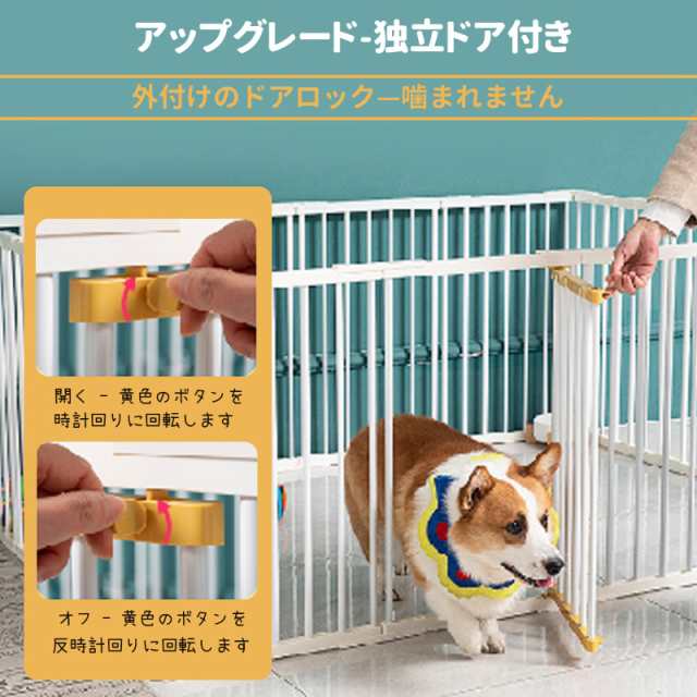 Shinyever ペットサークル 犬 ゲージ 中型犬 ドア付き 幅252*奥行84*高 ...