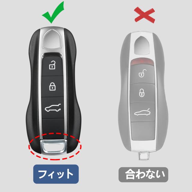 [T-carbon] リアルカーボンファイバーポルシェキーフォブカバー キーホルダーストラップ付き添い人 Tカーボンキーフォブケースプロテクターシェ