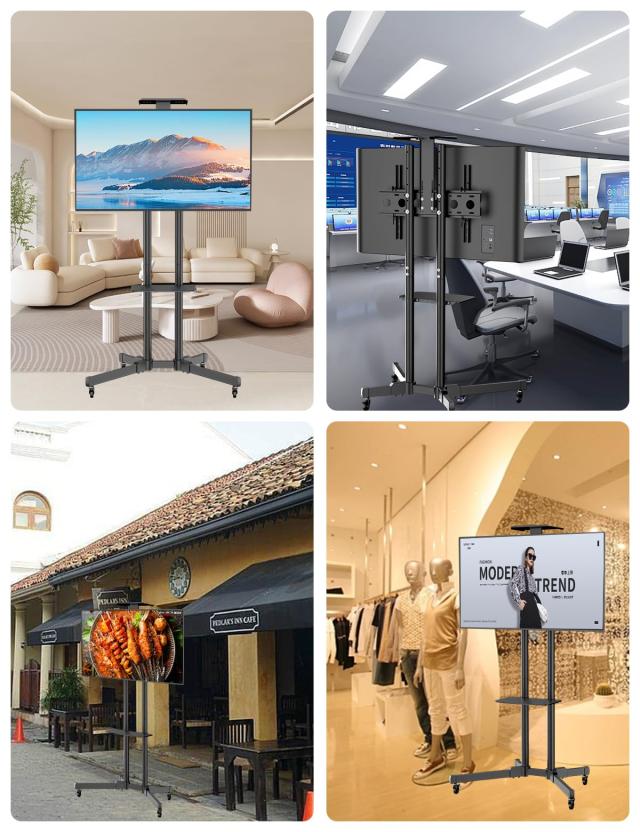 FORGING MOUNT テレビスタンドキャスター付き tvスタンド 32-70インチテレビ対応 テレビスタンドハイタイプ 二重支柱設計 高さ調節可能 FORGING MOUNT テレビスタンドキャスター付き tvスタンド 32-70インチ