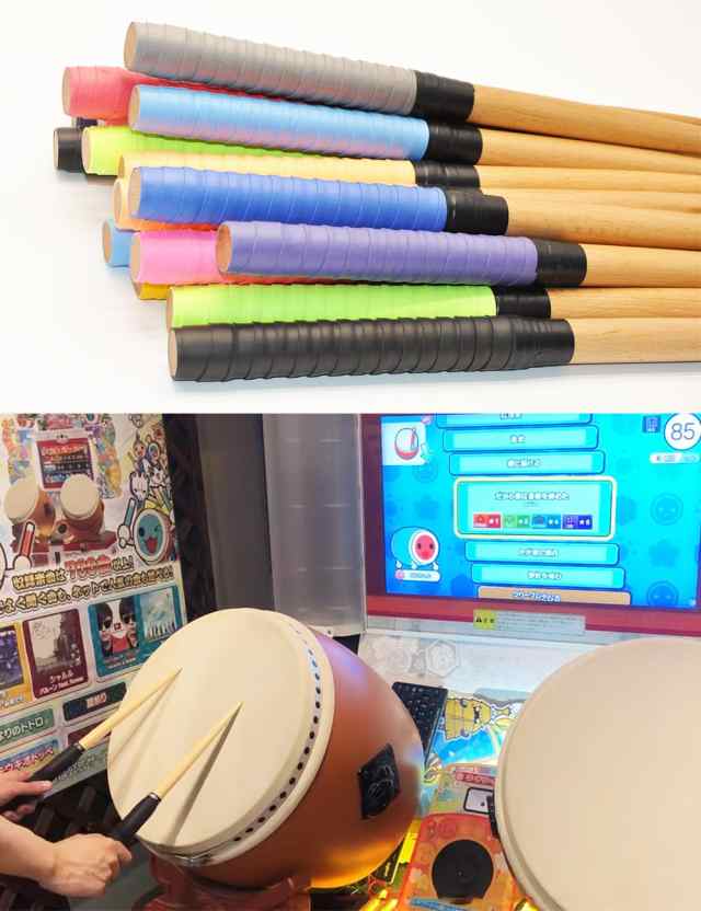 ❤️週末SALE❤️太鼓の達人❤️　ハンドメイド　　マイバチ　　3セット 太鼓の達人】米ヒバ_万能型マイバチs_オレンジ＆緑