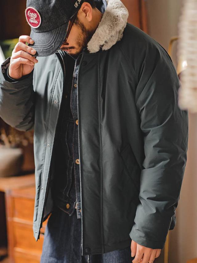 [§ＮＮ∞ＮＯＲＭＥＮ] NORMEN(ノーマン) 米海軍 U.S.NAVY N-1 デッキジャケット ミリタリージャケット ジャケット 冬 ネイビー(BLUE,S)