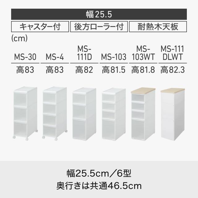 ライクイット (like-it) キッチン収納 耐熱木天板 ストッカー ワイド 約幅27.2x奥46.5x高82.3cm ベージュ 日本製 MS-111DLWT 幅25.5cm デ_2