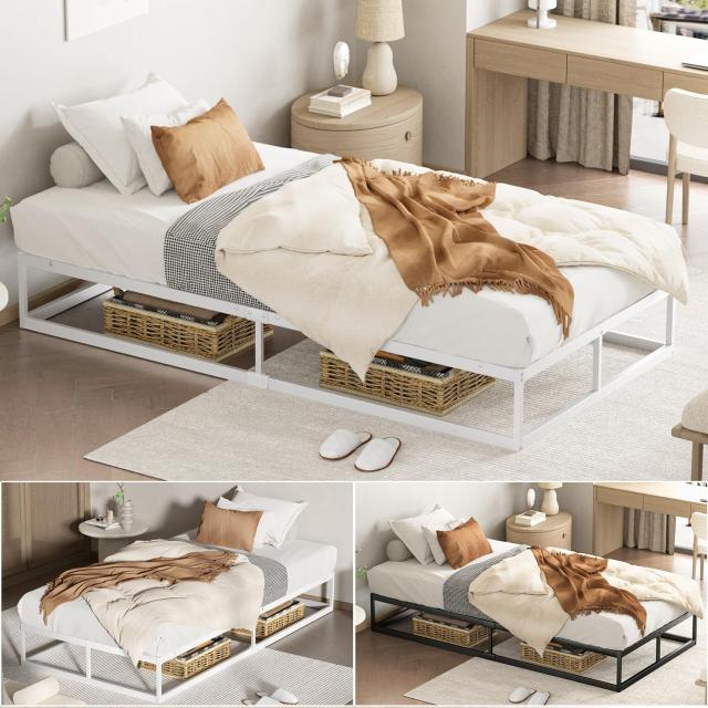 PRTONE ベッドフレーム セミダブルベッド メタル ベッドフレーム セミダブル パイプベッド 静音 すのこベッド 一人暮らし ロー ミドル ベの通販は