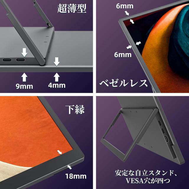 kksmart モバイルモニター 18.5インチ 自立型 100hz高速応答 100%広色
