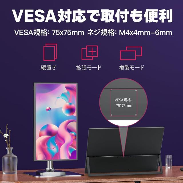 kksmart モバイルモニター 18.5インチ 自立型 100hz高速応答 100%広色