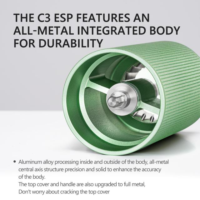 TIMEMORE C3 ESP タイムモアコーヒーミル手動エスプレッソ容量25g CNCステンレス錐形バリ、内部調整可能設定調整精度 0.0233 mm、ダ_1