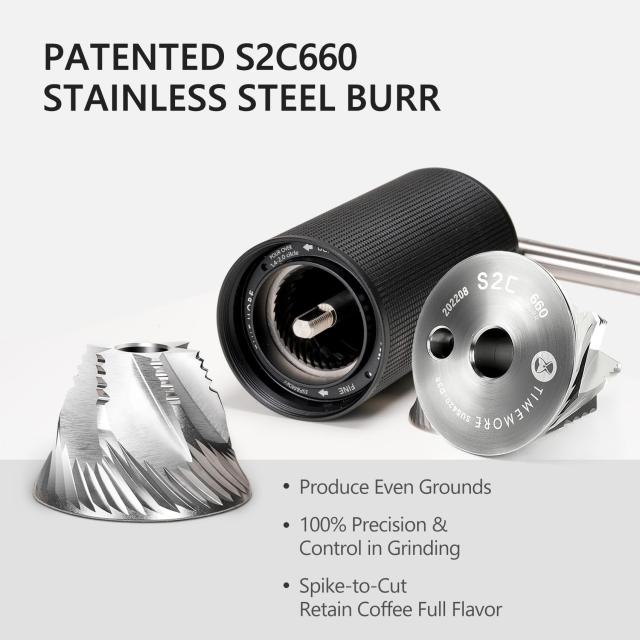 タイムモアTIMEMOREコーヒーミル 手動CNCステンレス錐形バリコーヒーミル、容量20 g、内部調整可能設置、逆さまにするためのフレンチ | TIMEMORE C3 ESPコーヒーミル 手動 タイムモア