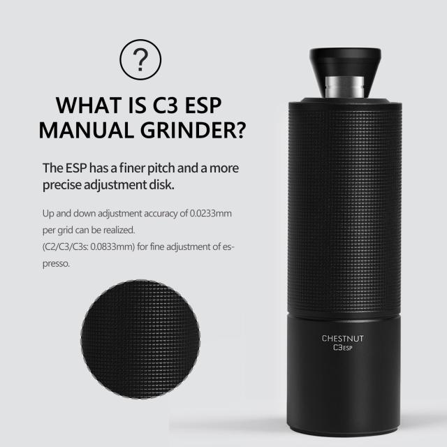 TIMEMORE C3 ESPコーヒーミル 手動 タイムモアエスプレッソ容量25g CNCステンレス錐形バリ、内部調整可能設定調整精度 0.0233 mm、ダ_5