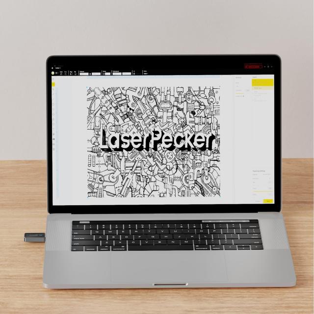 LaserPecker レーザー彫刻機 専用 bluetooth アダプタとバッチ彫刻ボタン レーザーペッカー レーザー加工機 PC接続用アダプタと一括彫刻_1