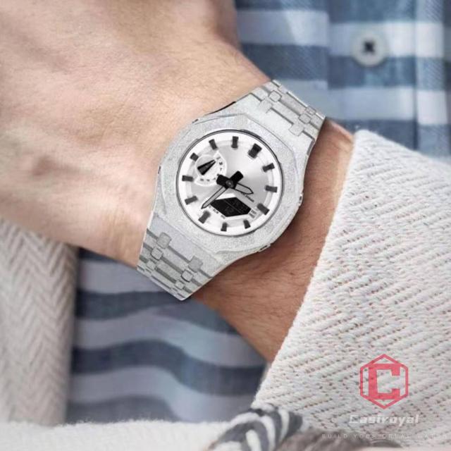[Casiroyal] ga2100 カスタムパーツ 第3 / 4世代 メタル 腕時計交換用カスタム用、メタルバンド ベゼル カバー GA-2100 2110用（ケースに_5