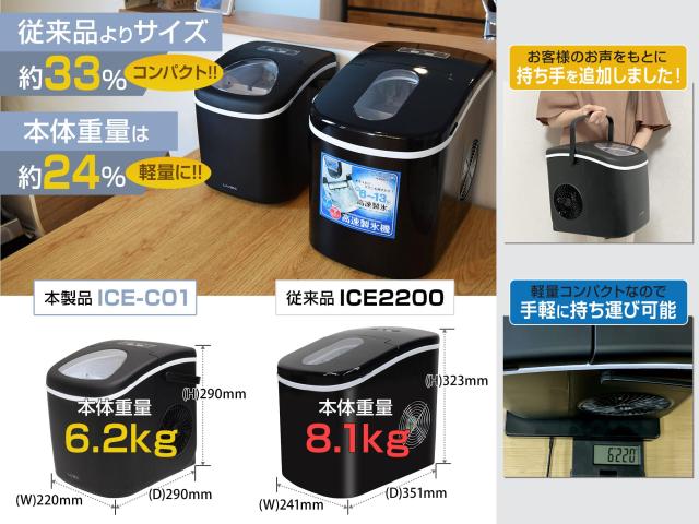 MTK 製氷機 小型 自動 高速 コンパクト 卓上 家庭用 最短6分 最小