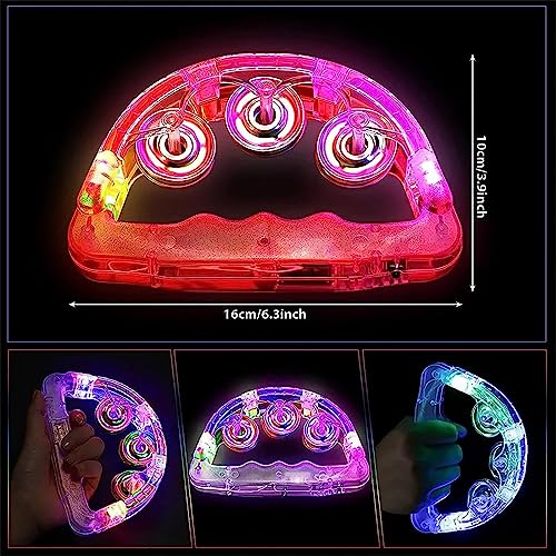 4個セット LED タンバリン カラオケ イベント 光るタンバリン 盛り上げ