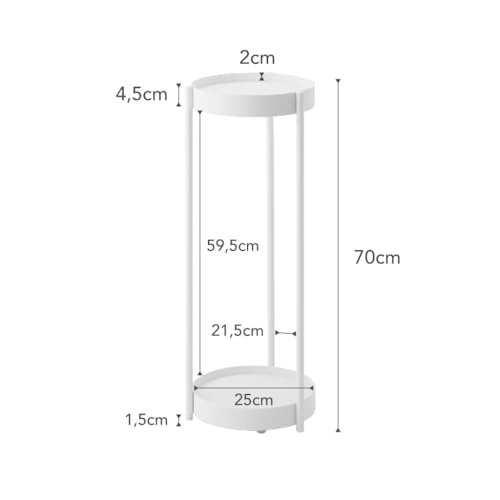 山崎実業(Yamazaki) キャスター付き プランタースタンド 2段 ホワイト 約W25×D26.5×D70cm タワー tower フラワースタンド 観葉植物 ラ_2